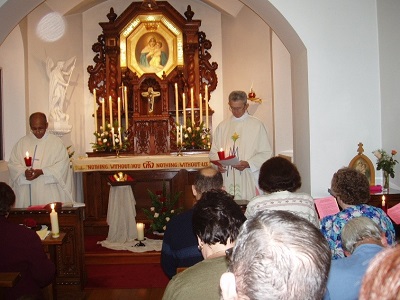 Holy Mass being celebrated in a Schoenstatt Shrine