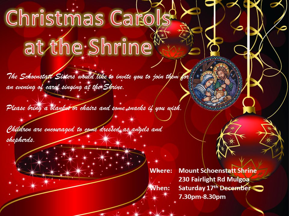 Promotional image for Christmas Carols at the Shrine