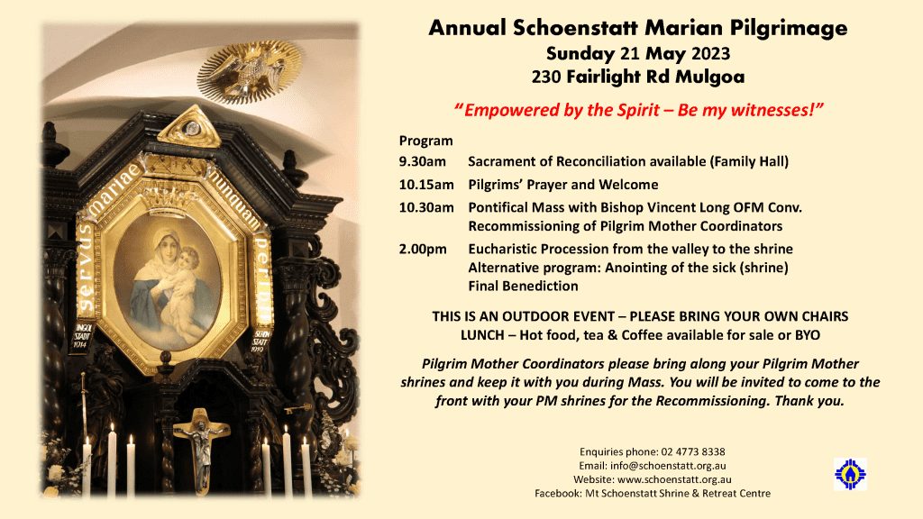 Event flyer: Annual Schoenstatt Marian Pilgrimage