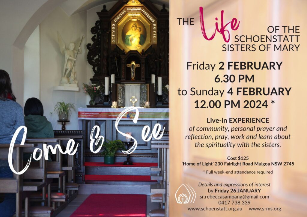 Promotional image for "Come & See" the Life of the Schoenstatt Sisters of Mary