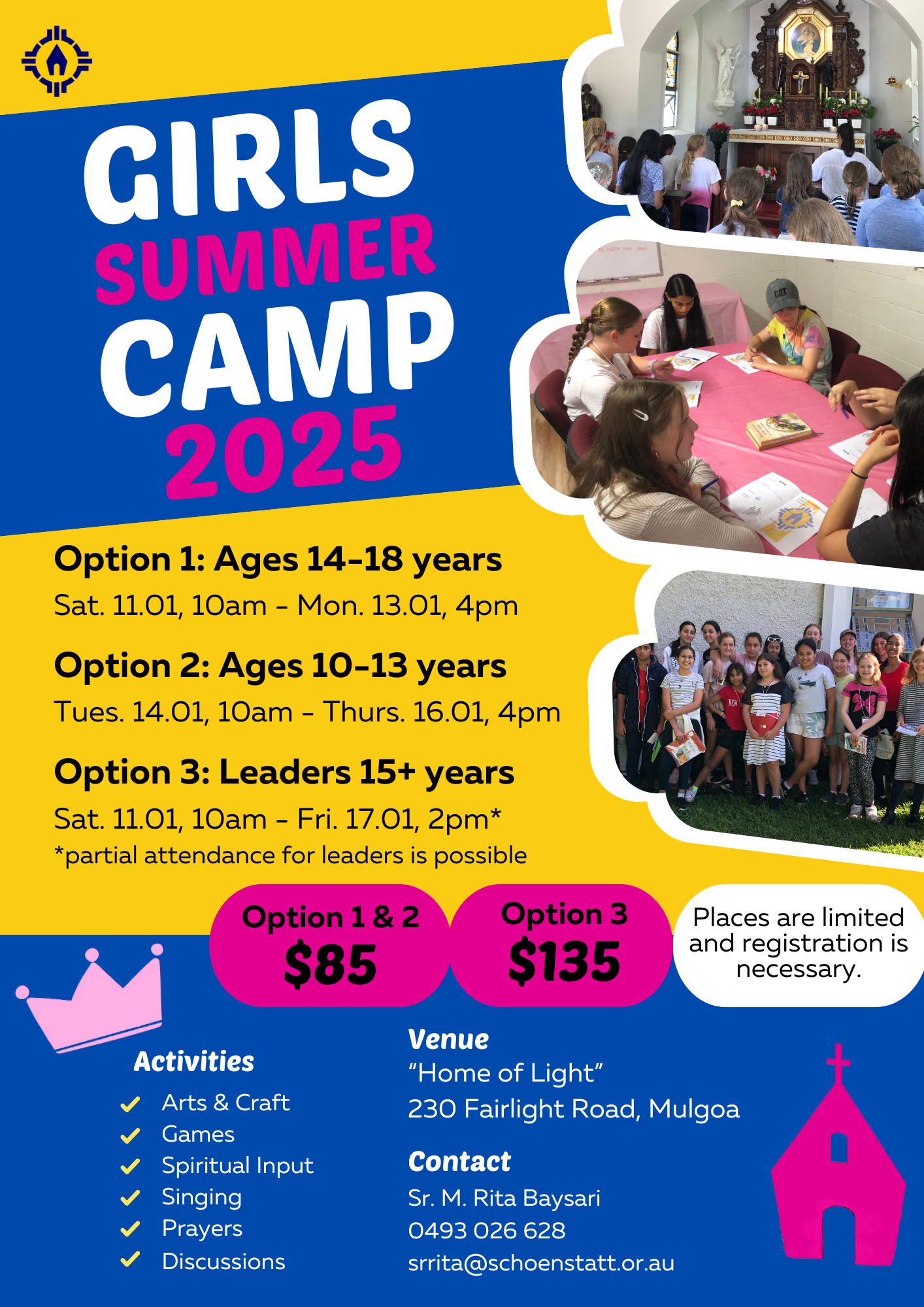 Promotional image for Girls Summer Camp 2025 (ages 14-18 years)