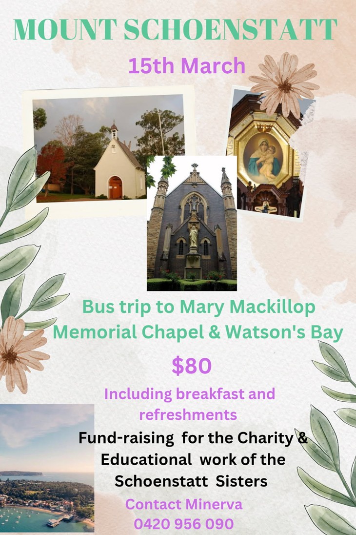 Promotional image for Bus Trip to Mary Mackillop Memorial Chapel & Watson's Bay