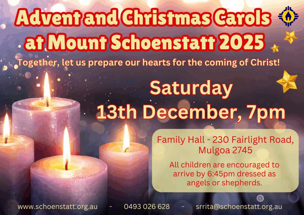 Promotional image for Advent and Christmas Carols at Mount Schoenstatt