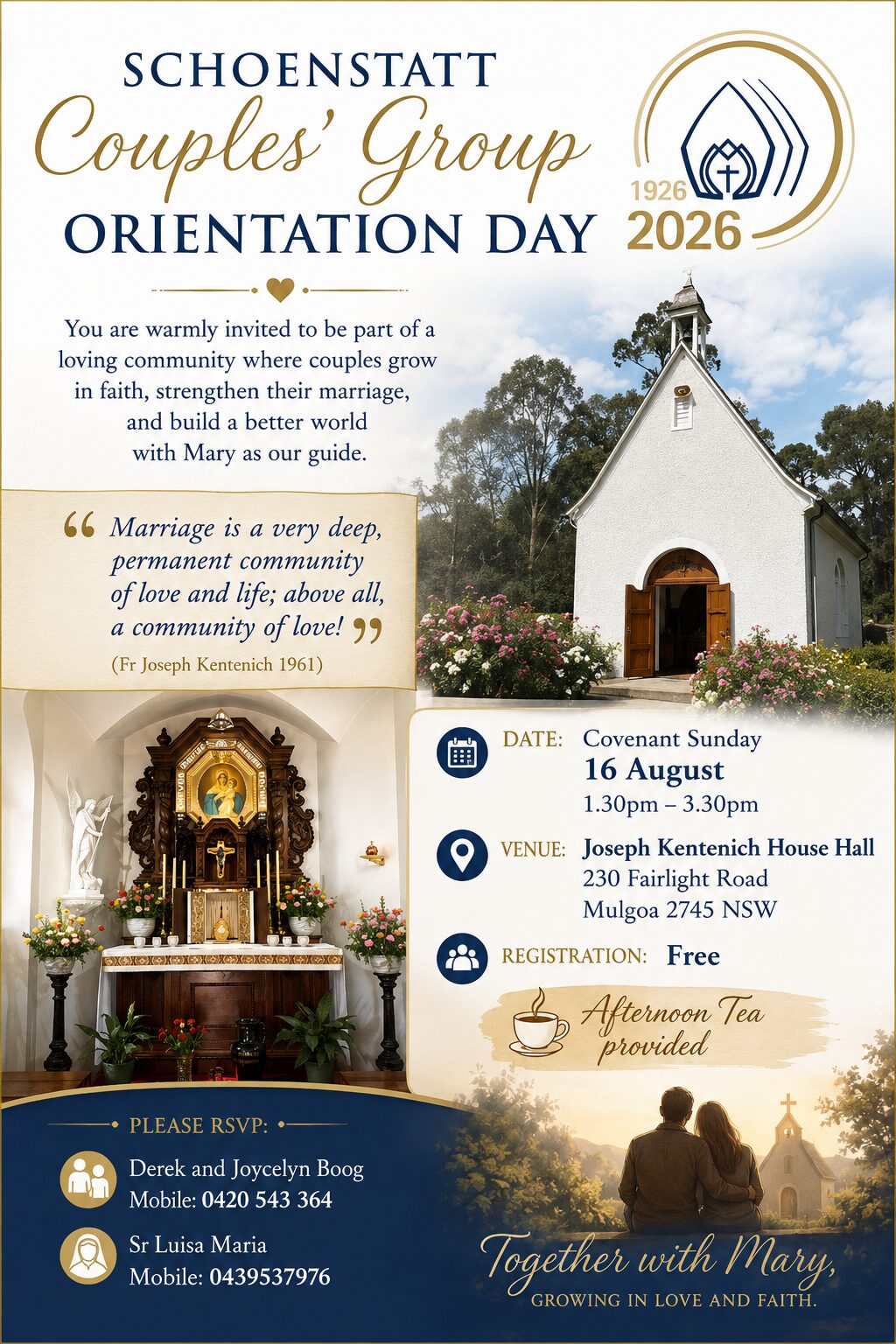 Event flyer: Schoenstatt Couples Group Orientation Day